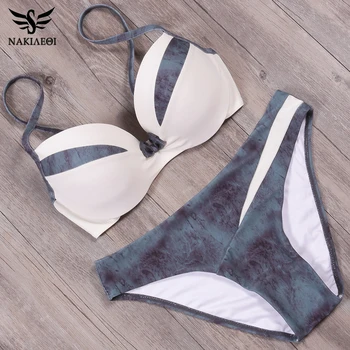 

NAKIAEOI 2019 Newest Sexy Bikini Set Push Up Swimwear Women Swimwsuit Patchwork Bathing Suit Summer Beach Wear Swimming S~2XL