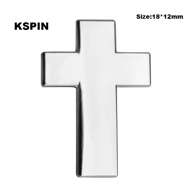 

Silvery Cross Metal Badges On A Pin Brooch Jewelry Rozetten Papier XY0109-1