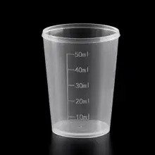 50 шт./компл. ясная устранимая Пластик со шкалой чашка измерения цилиндрические чашки одноразовые Пластик кофе чашки 30 мл 50 мл