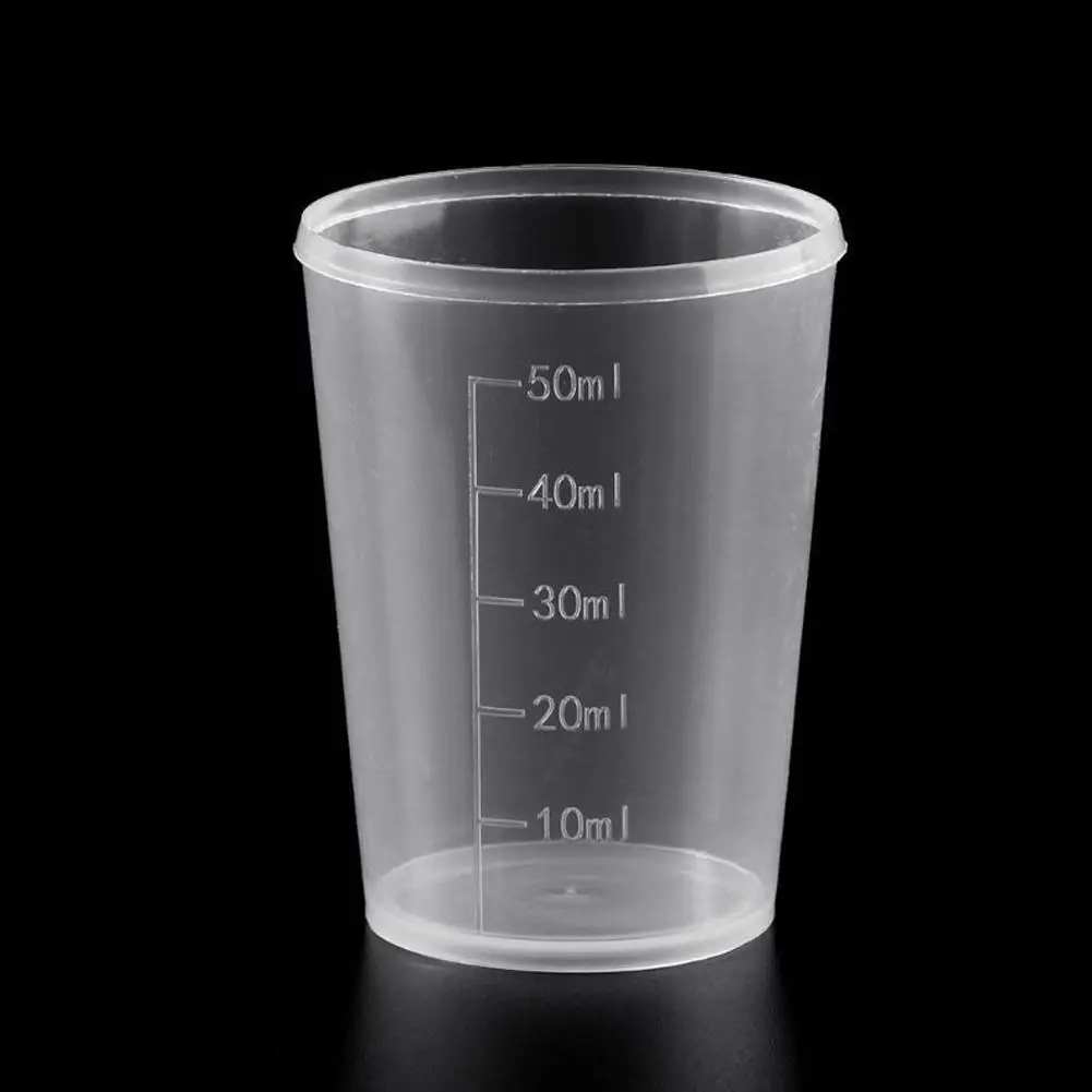 

50 Pcs / Set Clear Disposable Plastic with Scale Cup Tea Cup Measuring Cylinder Cups Disposable Plastic Coffe Cup 30ml 50ml