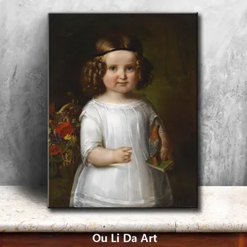 

classical figures cute girl angel portrait oil paintings canvas printing printed on canvas kid room wall art decoration picture