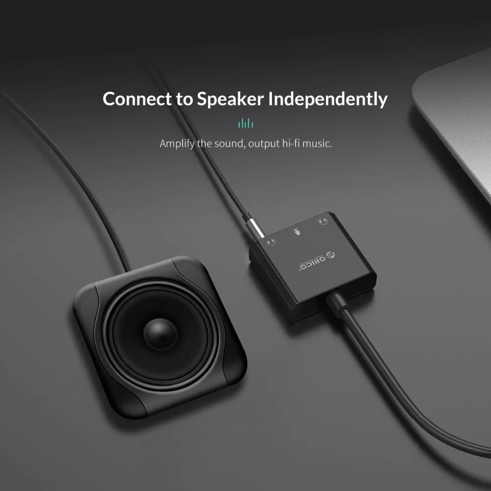 Внешняя звуковая карта ORICO USB адаптер для наушников и микрофона под управлением