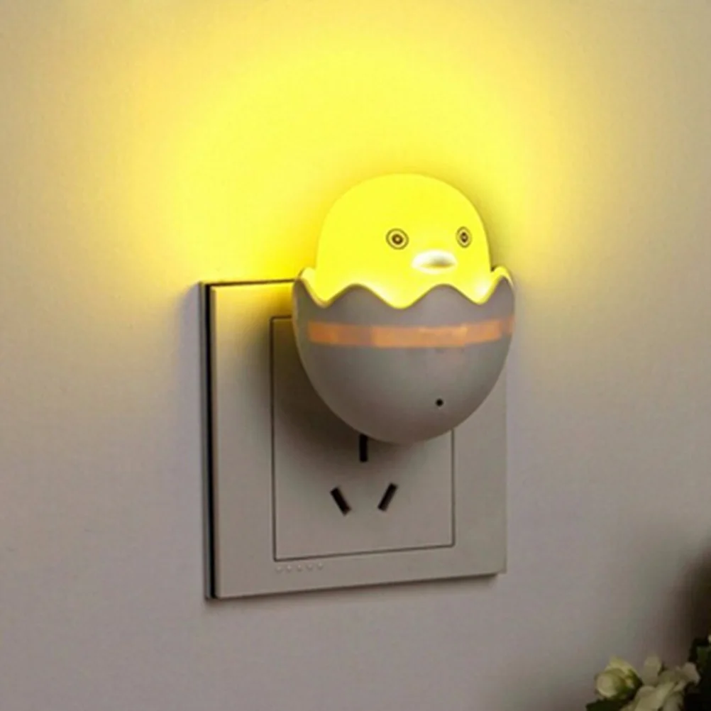 

US EU Plug Duck AC110-220V Wall Socket Light-control Sensor LED Night Light Bedroom lamp High Quality 1PCS