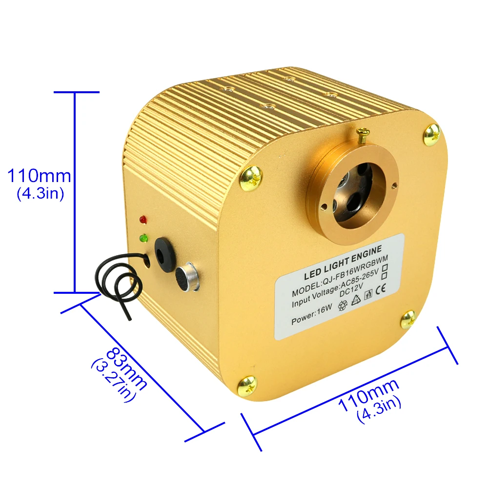 16 Вт мерцающий RGBW светодиодный волоконно-оптический светильник драйвер двигателя с музыкальным активным управлением для волоконно-оптического звездного неба