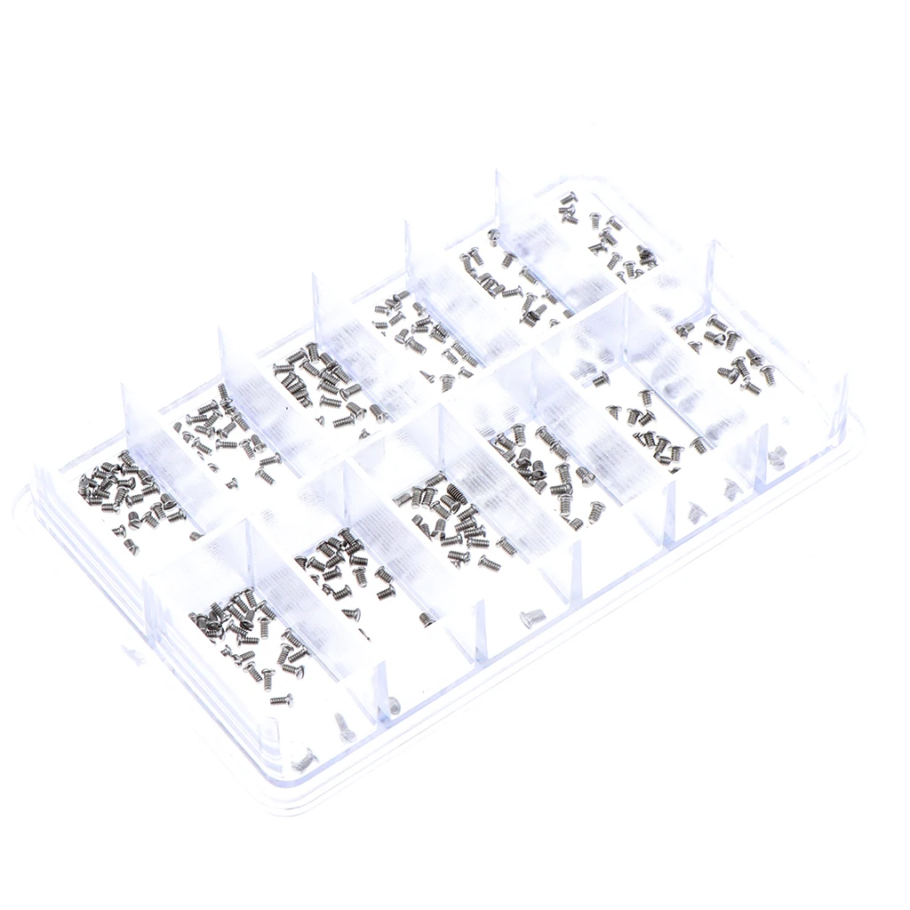 Stainless Steel Assorted 12 Size for Eyeglass Glasses Watch Screw Repair Parts for Watchmaker Supplies