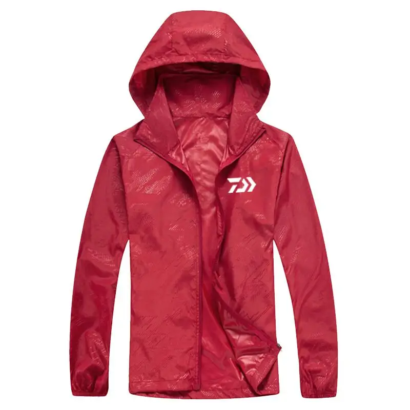 Новинка года Daiwa унисекс быстросохнущие походные Куртки Водонепроницаемые куртки с защитой от солнца непромокаемые пальто открытая спортивная рыбалка кожи Куртки - Цвет: red 1