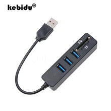 Kebidu 3 порта все в одном USB концентратор комбо Мульти USB2.0 сплиттер концентратор микро кардридер SD/TF 480 Мбит/с Высокая скорость для ПК компьютера