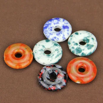 

5pcs/lot Speckle Glaze Colored Ceramic Beads Charm 27x8mm Porcelain Bead Spacer Jewelry Making DIY Fastener Accessories Findings