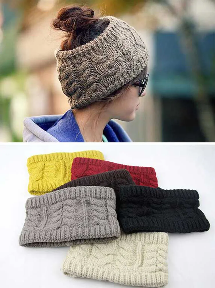 

Women Knitted Empty Skull Beanie Hats HeadBand Warm Hat Lady Girl Winter Ski Cap 2015 Hair Accessories Free Shipping lqq
