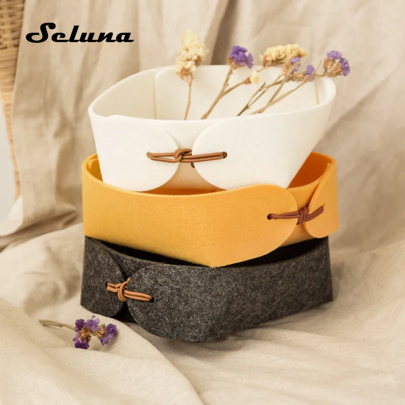 

Seluna Desktop Storage Basket Cute Felt Storage Box Organizer Small Foldable Storage Box Sundries Key Jewelry Wollen Storage Bin