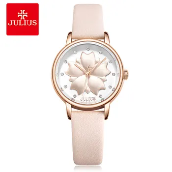 

JULIUS watch 3D flower dial design 2018 new wear small clock 30 meters waterproof stainless steel watch JA-1000