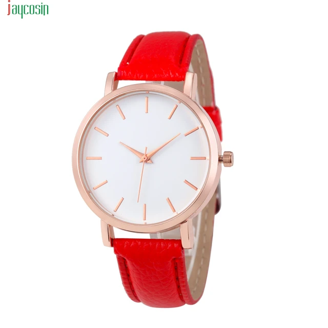 JAYCOSIN Hot Red Watches Men Women Leather Fashion Casual Bracelet Wrist Watch C JAYCOSIN Hot Red Watches Men Women Leather Fashion Casual Bracelet Wrist Watch C