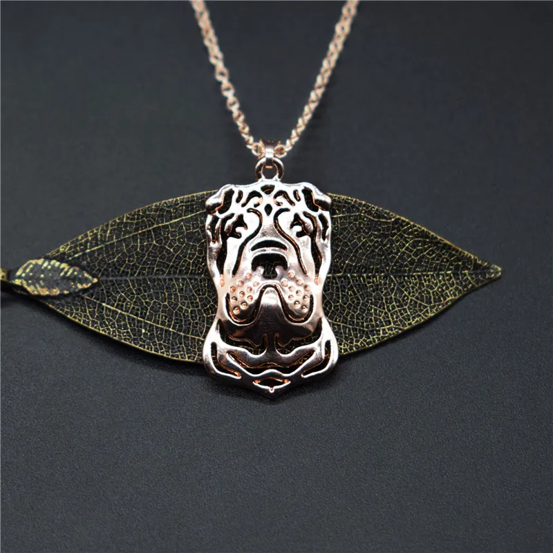 Elfin трендовые китайские ожерелья Shar Pei золотого цвета серебряного цвета украшения для собак китайские Подвески Shar Pei ожерелья для женщин и мужчин