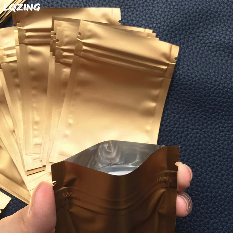 7*10 см мини размер aluminized gold ziplock герметичные мешки маленький аксессуар сумка сумки с молнией маленькая пластиковая застежка молния замок для сумки