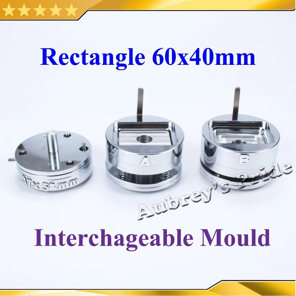 Rectangule 40x60mm Interchangeable Die Mould for New Pro Badge Machine Button Maker both Fit N3&N4 Button Machine