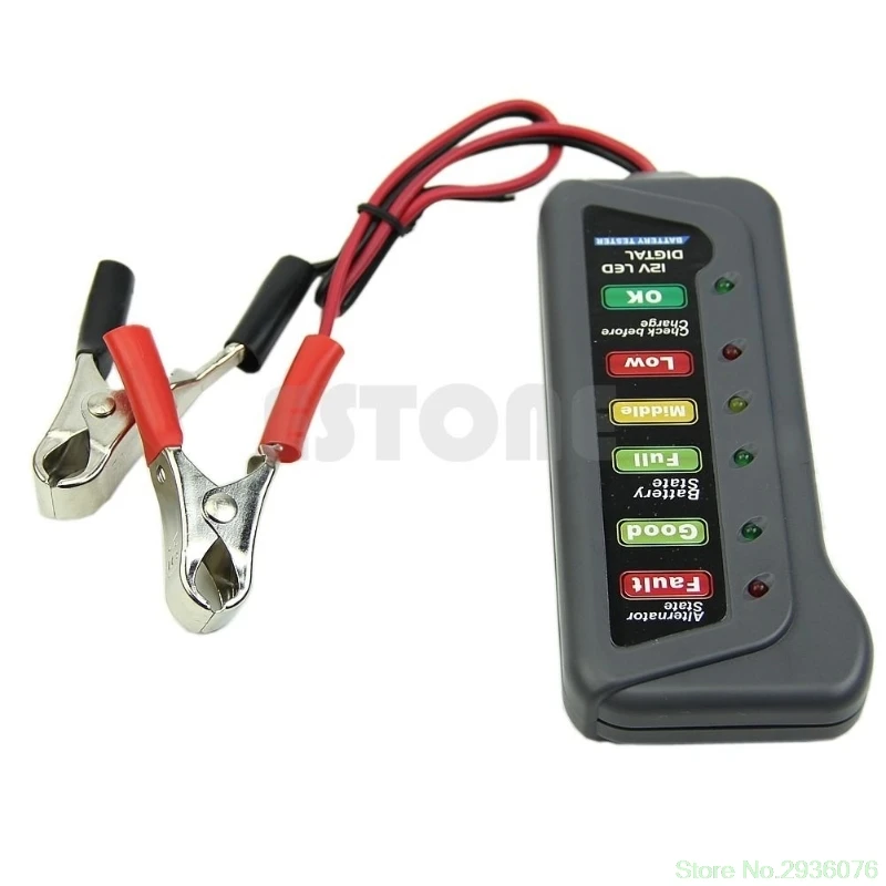 

High Quality LED Digital Battery Alternator Tester For Car Motorcycle Trucks 12V Drop Ship De18