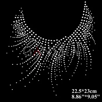 

6pcs/lot Nice round neckline hotfix rhinestones Heat transfer design motif Rhinestone applique Sewing accessories(ss-2016)
