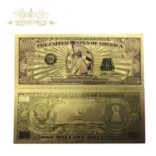 Ofício maravilhoso das notas da folha de ouro 24k para a coleção nota colorida do dólar dos eua da cédula de ouro de wishonor