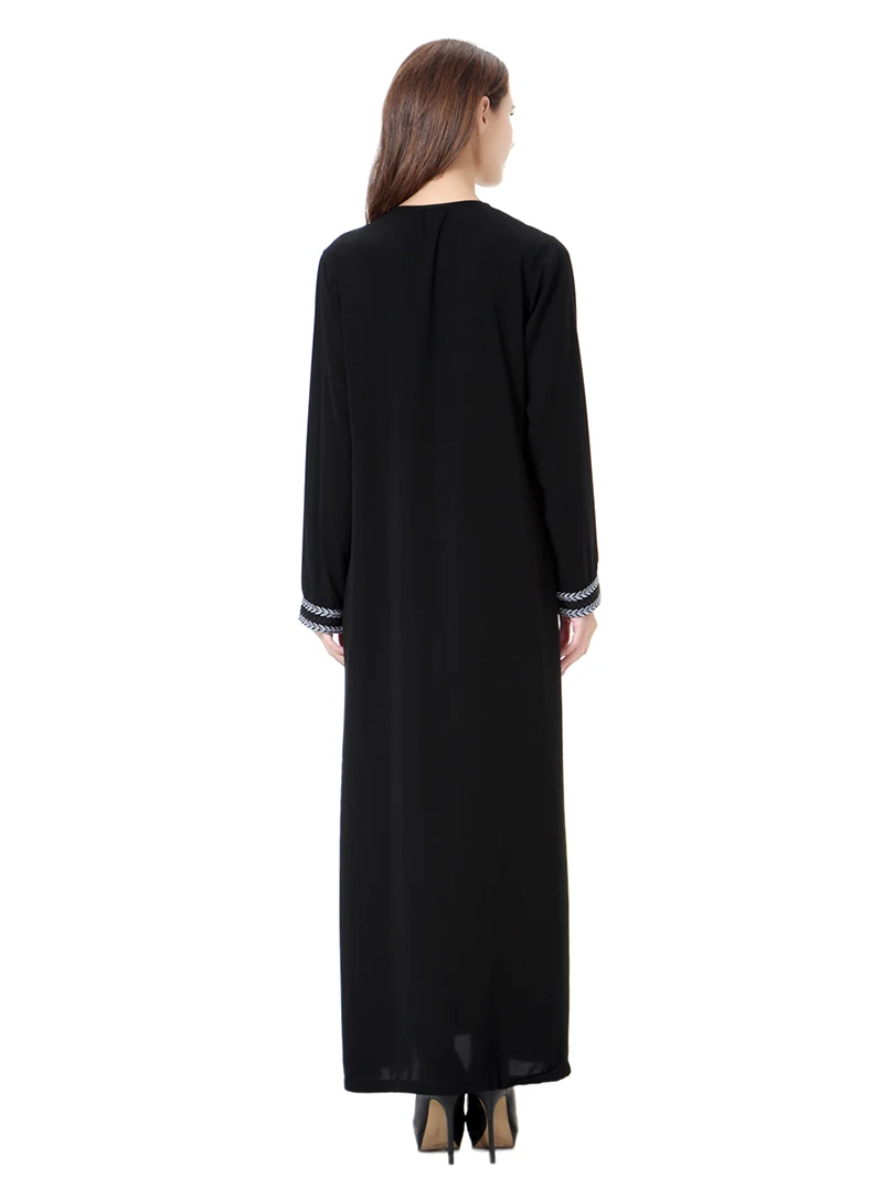 2018 Большие размеры XXXL арабских Abayas последние турецкий мусульманский Для женщин Стенд воротник с длинным рукавом Макси платье Исламская