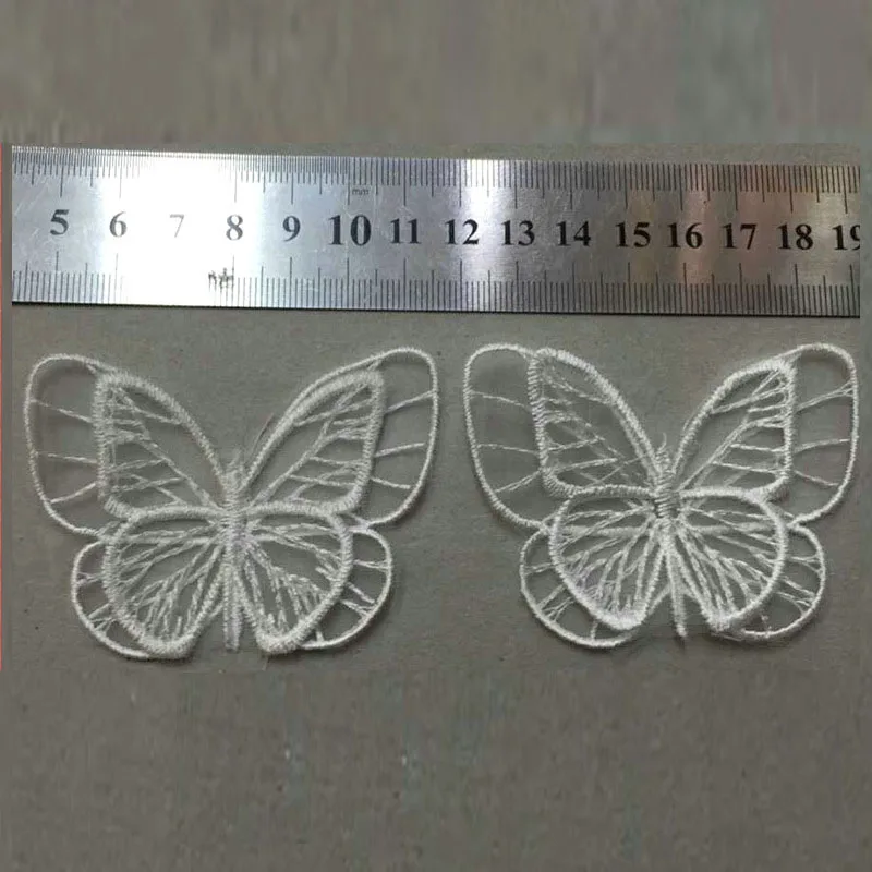 

2pc embroidery butterfly patches for clothing Lace appliques parche for hats headwear DIY handmade clothes accessoriess