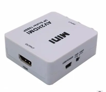 DHL. 20 штук. RCA AV для HDMI конвертер адаптер Mini Composite cvbs к hdmi AV2HDMI конвертер в розничной Вышивка Крестом Пакет 1080 P. AV2HDMI