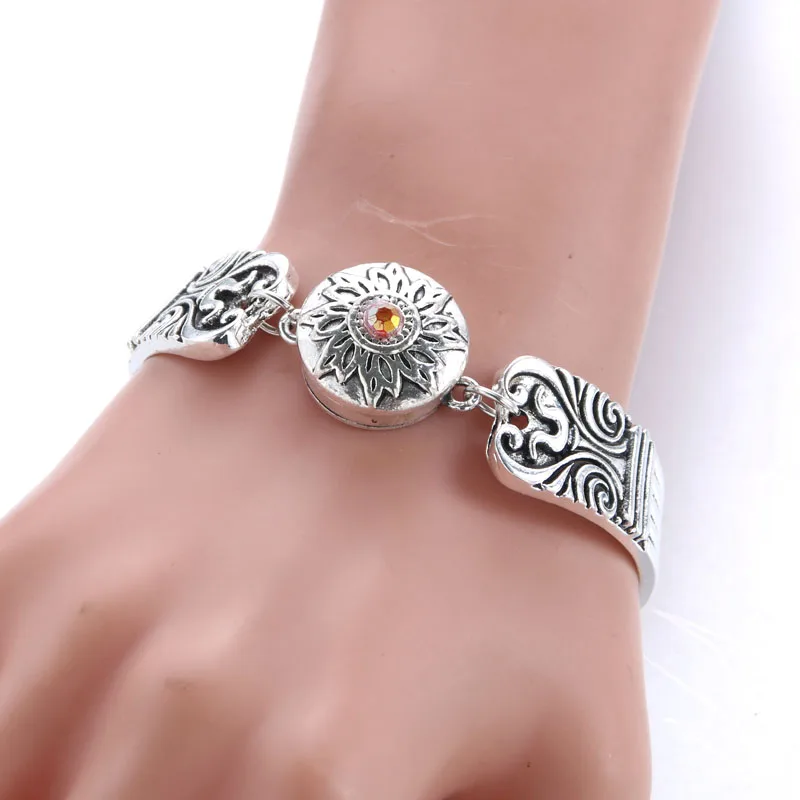 Bracelet Jewelry Magnet Bohemian Women Snap Vintage 18mm Metal Button