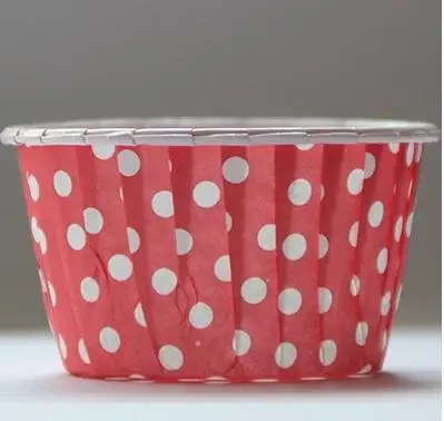 100 шт./лот Размеры 6*5*4,5 см бумажные подставки для кексов/стаканчики для кексов, булочек/обертки для пирожных - Цвет: Red Dots