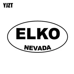 YJZT 13,7 см * 7,2 см ELKO NEVADA овальная виниловая наклейка на машину наклейка черный серебристый C10-01602