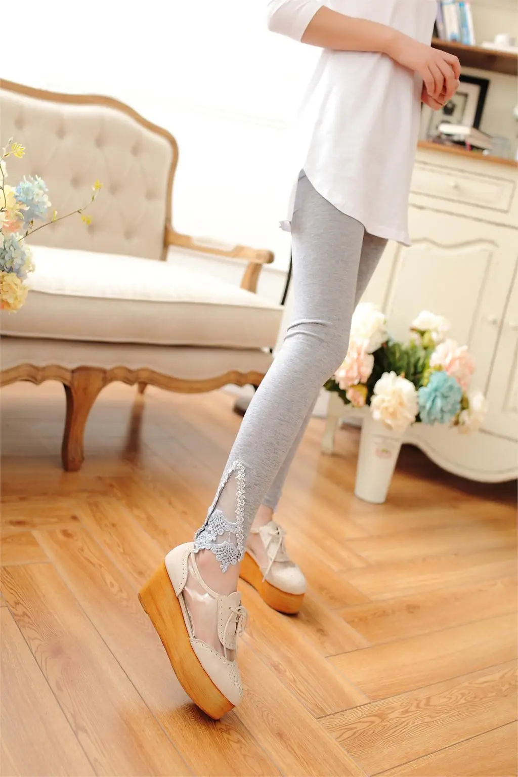 YSDNCHI Summer Casual Leggings Women Knitted Legging Hollow Out Lace Diamond Fitness Leggings Black Pants tights for women