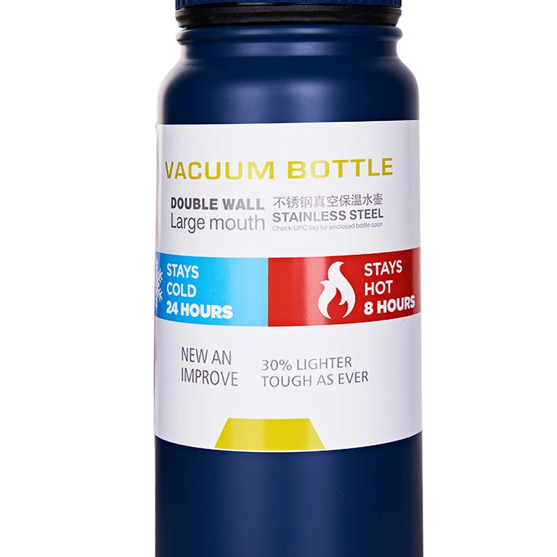 Online 600 800ml 304 Stainless Steel Sport Thermos Large Capacity Gym Insulated Water Bottle Portable Travel Tumbler Vacuum Flask