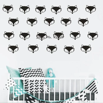 

48pcs/set Cute Fox Decals Teepee arrow kids room wall decal stickers wallpattern adesivo de parede Mural nursery Decoration D994