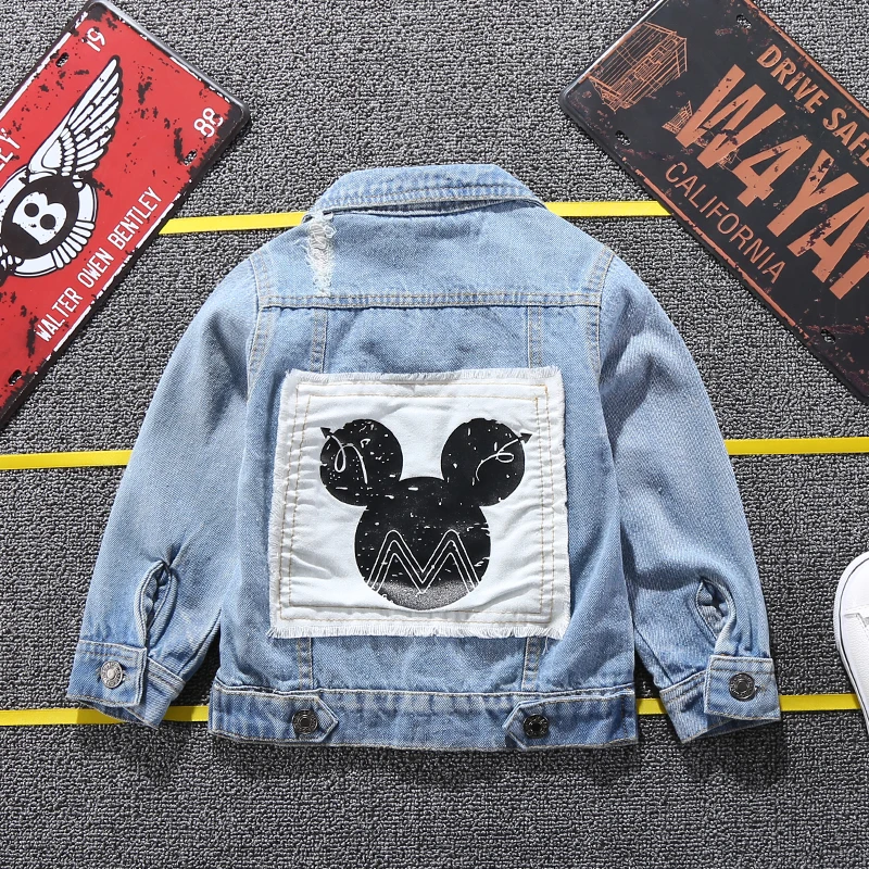 Greatest  2020 Mickey Denim Jacket For Boys Fashion Coats Children Clothing Autumn Baby Girls Clothes Outerwe
