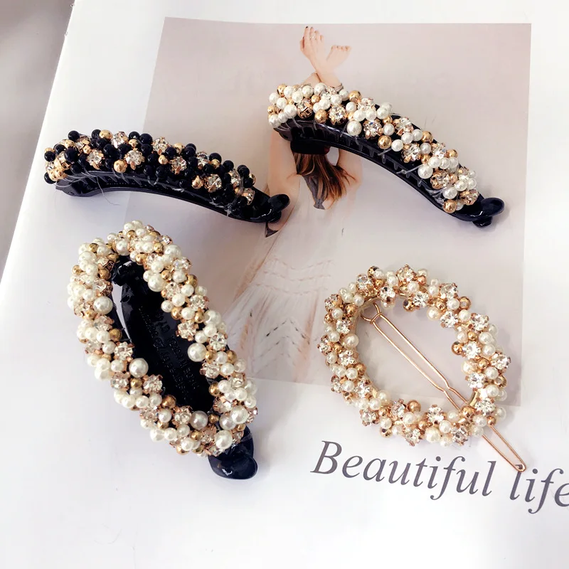 

Korea Handmade Acrylic Simulated pearl Hair claws Hairpins Hair clips For Kids Women Head wear Accessories Gifts-SWAWHRP020C5