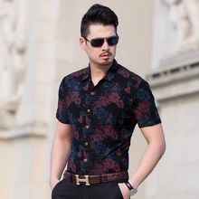 Kuyomens гавайская рубашка мужская мужская мода мужские рубашки повседневные slim fit досуг плюс размер мужчины рубашка с коротким рукавом