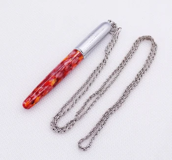 

Fuliwen Celluloid Rollerball Pen Beautiful Red Petal Pattern with Unique Chain , Quality Writing Pen for Office Business