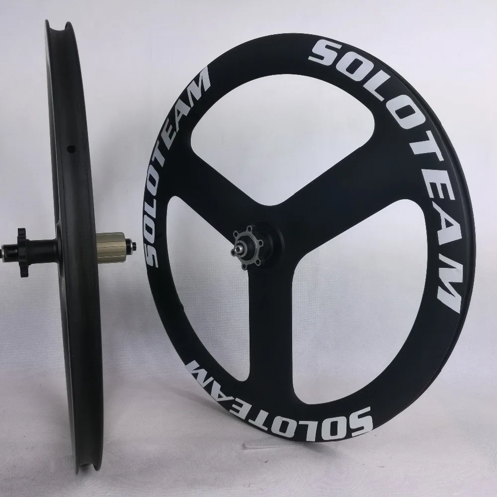 Excellent new design 3 spoke 451 carbon wheels 451 tri spoke BMX carbon wheelset clincher wheels 11s fixed gear wheels 4