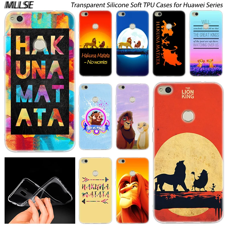 

Hakuna matata The Lion King Soft Silicone Case for Huawei NOVA 3 3i 4 Honor 7A Pro 7S 6X 7X 8X 8 9 10 Lite Play View 20 Cover