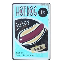 [Mike86] для хот-догов сочные Винтаж металлический декоративный комнатный плакат фоновая фотография в стиле ретро художественные промыслы, 20*30 см, в ассортименте предметы B-329