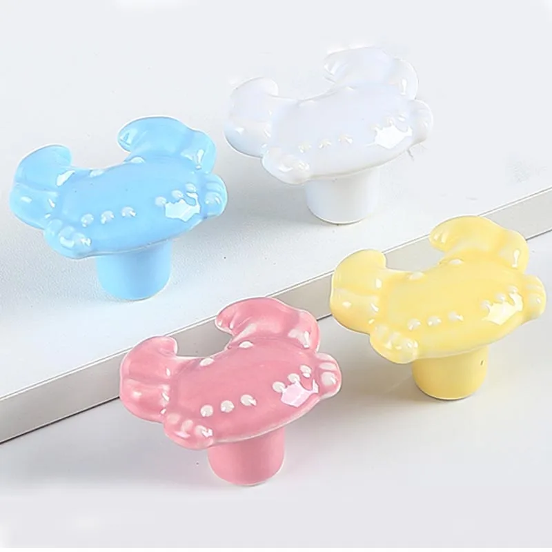 جميل الكرتون الدهون الخنزير الأبيض الأصفر الأزرق سيراميك زهري الأطفال غرفة درج خزانة خذاء باب خزانة ملابس مقبض سحب الموضة الحديثة