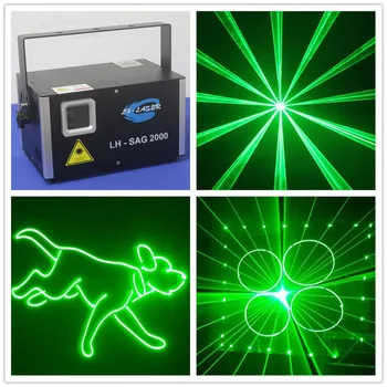 

Free Shipping Green Logo Show Dj Disco Show, DMX ILDA 2W Single Green With SD Card Stage Dj Laser Lighting Show