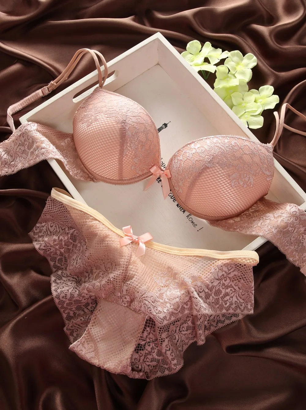 Details about New Womens Sexy Underwear Satin Print Lace Embroidery Bra Sets Panties BC Cup french knickers set