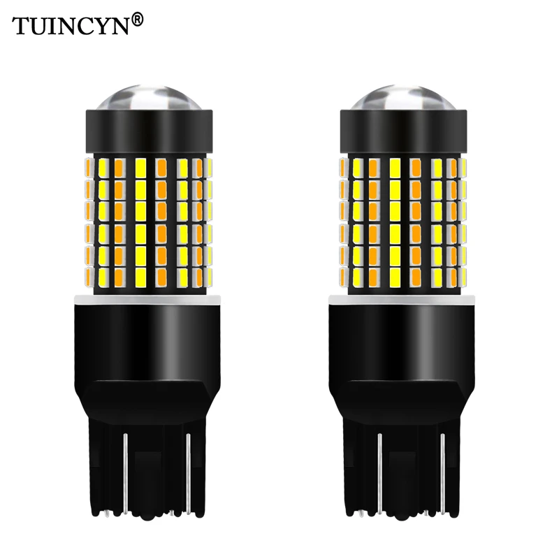 

TUINCYN 2pcs Dual Color T20 7443 580 Led Bulbs For Cars Switchback Orange/White Led Turn Signal Lights With DRL Function 1200Lm