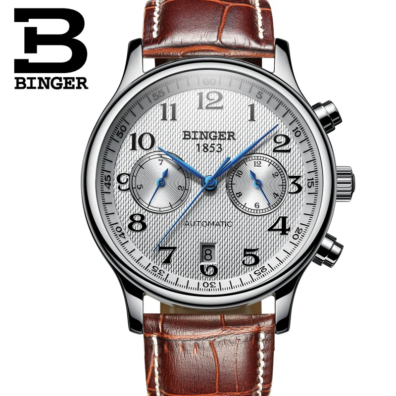 Switzerland Binger Роскошные Брендовые мужские часы Relogio водонепроницаемые мужские автоматические мужские механические часы сапфировые B-603-54