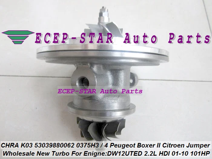 Бесплатная доставка турбокартридж CHRA K03 53039880062 9643350480 0375H3 для Peugeot Boxer Citroen Jumper 2001 10