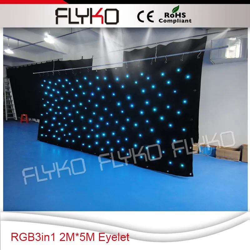 

Free shipping RGB3in1 led star curtain 2m high 5m wide stage background remote controller function