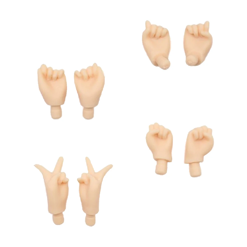 4 Pairs High Quality Hands DIY Making Joints Movable Hands for 12inch RBL Neo Blythe Pullip Dolls Accessories 