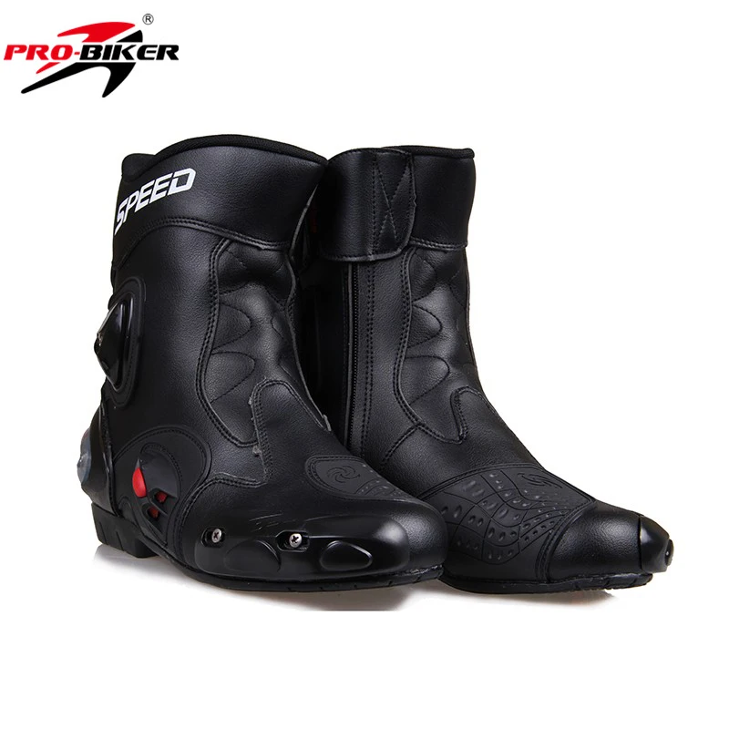 Men Motorcycle Boots PU Leather Motorsport Riding Racing Boots Motocross MX Shoes Motorbike Bike SPEED Protective Gear motorcycle shoes motorcycle boots