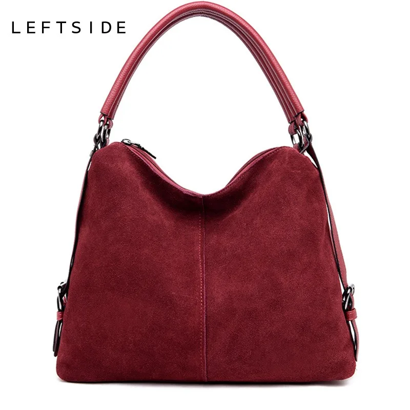 LEFTSIDE الحقيقي انقسام جلد الغزال حقيبة كتف للنساء 2018 الإناث حقيبة يد كاجوال رسول أعلى-حقائب بيد نوعية جيدة LEFTSIDE الحقيقي انقسام جلد الغزال حقيبة كتف للنساء 2018 الإناث حقيبة يد كاجوال رسول أعلى-حقائب بيد نوعية جيدة