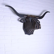 Модные украшения дома деревянные корова модели черная полоса Морден искусства 3D деревянные модели