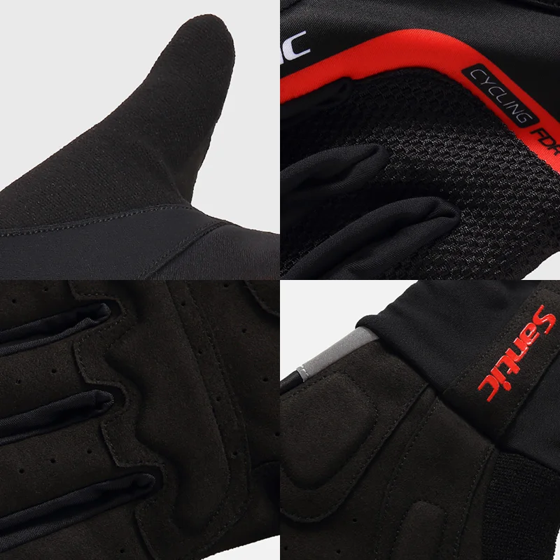 Santic перчатки для велоспорта, Зимние перчатки для горного велосипеда, MTB, мужские осенние теплые противоударные спортивные перчатки, Guantes Ciclismo